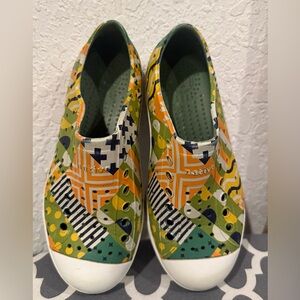 Native Kids Water Shoes - Yellow with Green and white detail